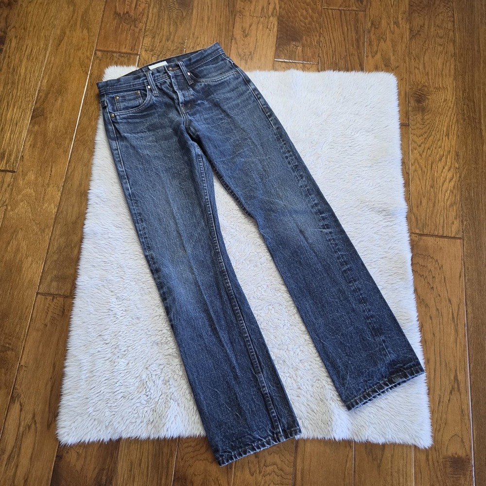 The Unbranded Brand Selvedge Button Fly Denim Jeans Straight Men's 29 Cotton